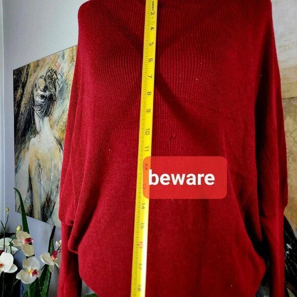 NEW with defects MICHAEL L STARS sweater color maroon size S. - Picture 2 of 10